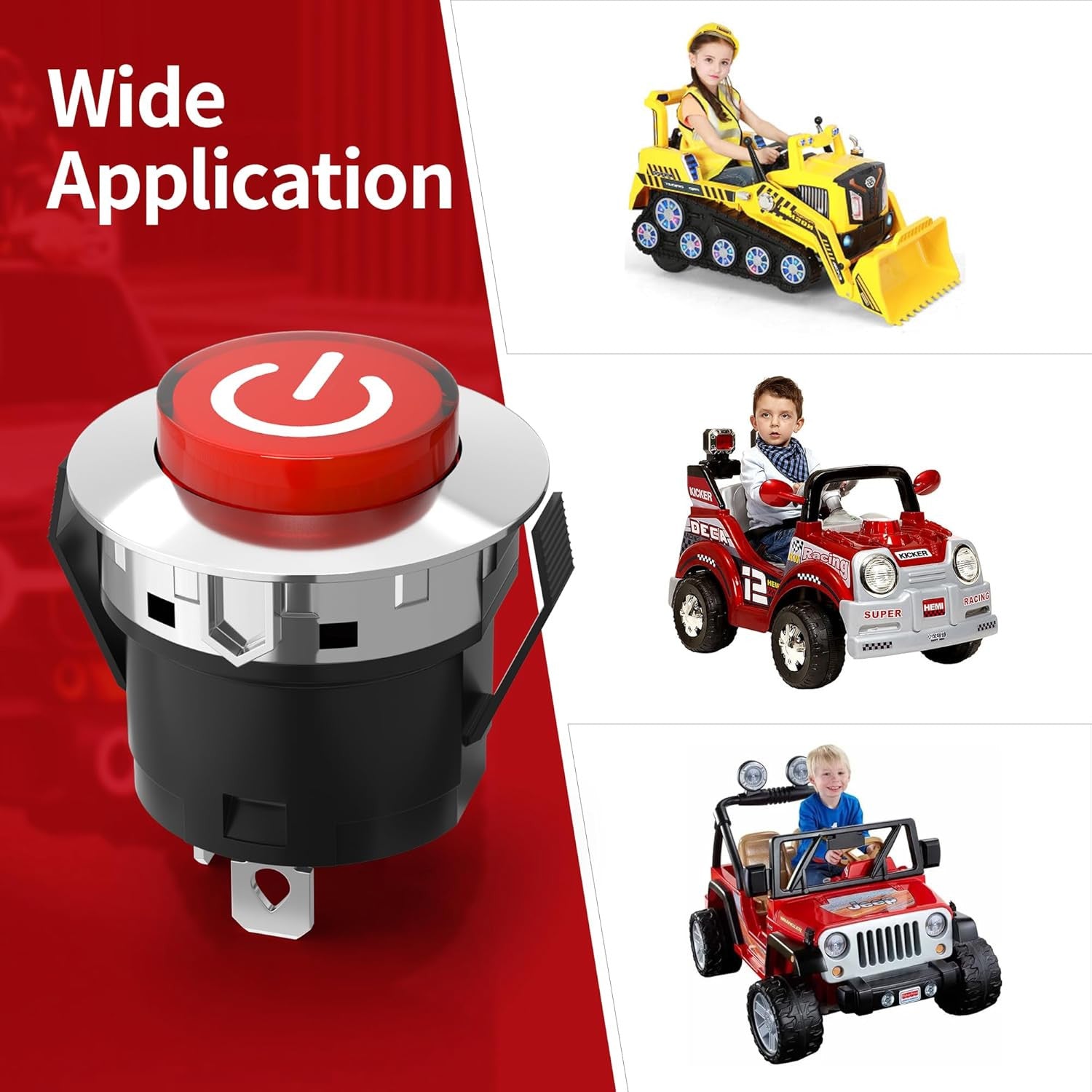 12V Key Start Power Switch Replacement Part for Kids Electric Ride-On Car Trend Times 5