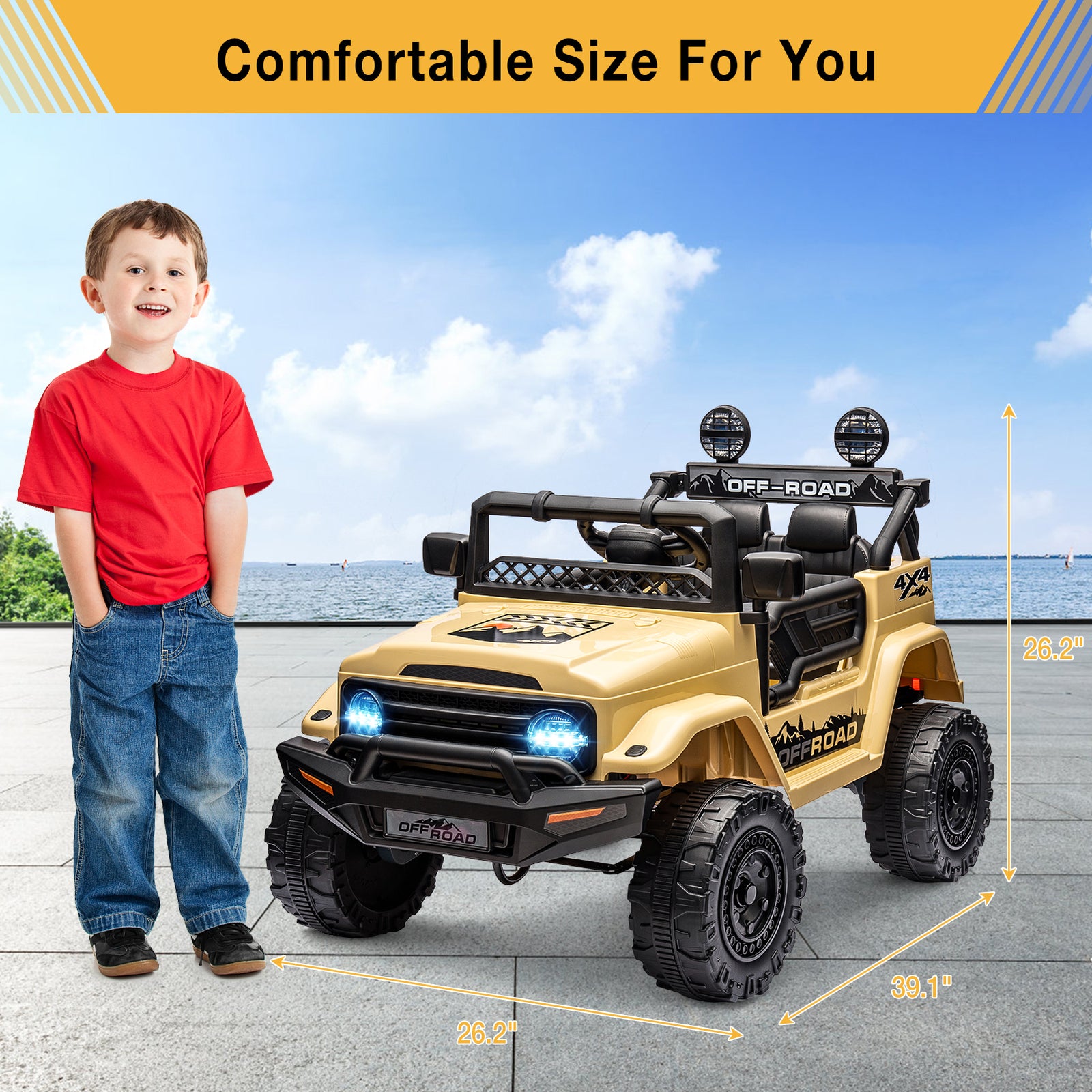 12V 2-Seater Electric Ride-On Truck Car with Parent Remote Control for Kids Trend Times 12