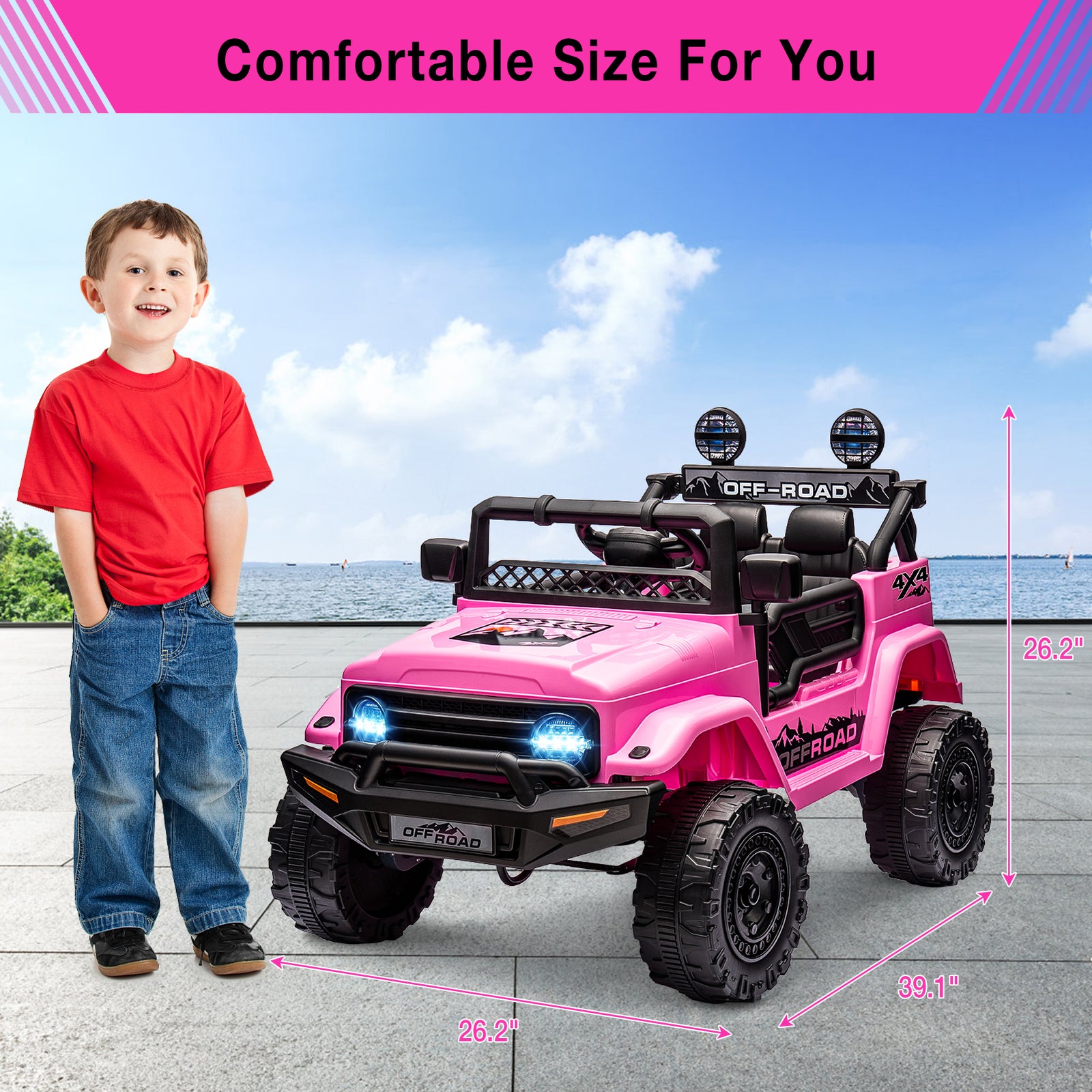12V 2-Seater Electric Ride-On Truck Car with Parent Remote Control for Kids Trend Times 18
