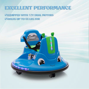 12V Electric Ride-On Bumper Car for Kids with 360-Degree Spin, Ages 3-8 Trend Times 8