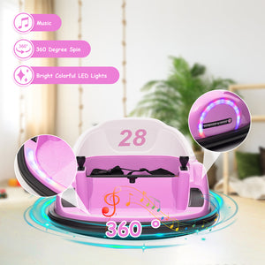 12V Kids Bumper Car with Remote Control, Battery Display, 360-Degree Spin, LED Lights, and Music Trend Times 4