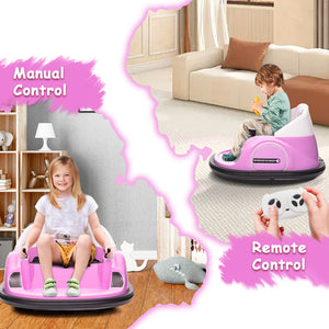 12V Kids Bumper Car with Remote Control, Battery Display, 360-Degree Spin, LED Lights, and Music Trend Times 6