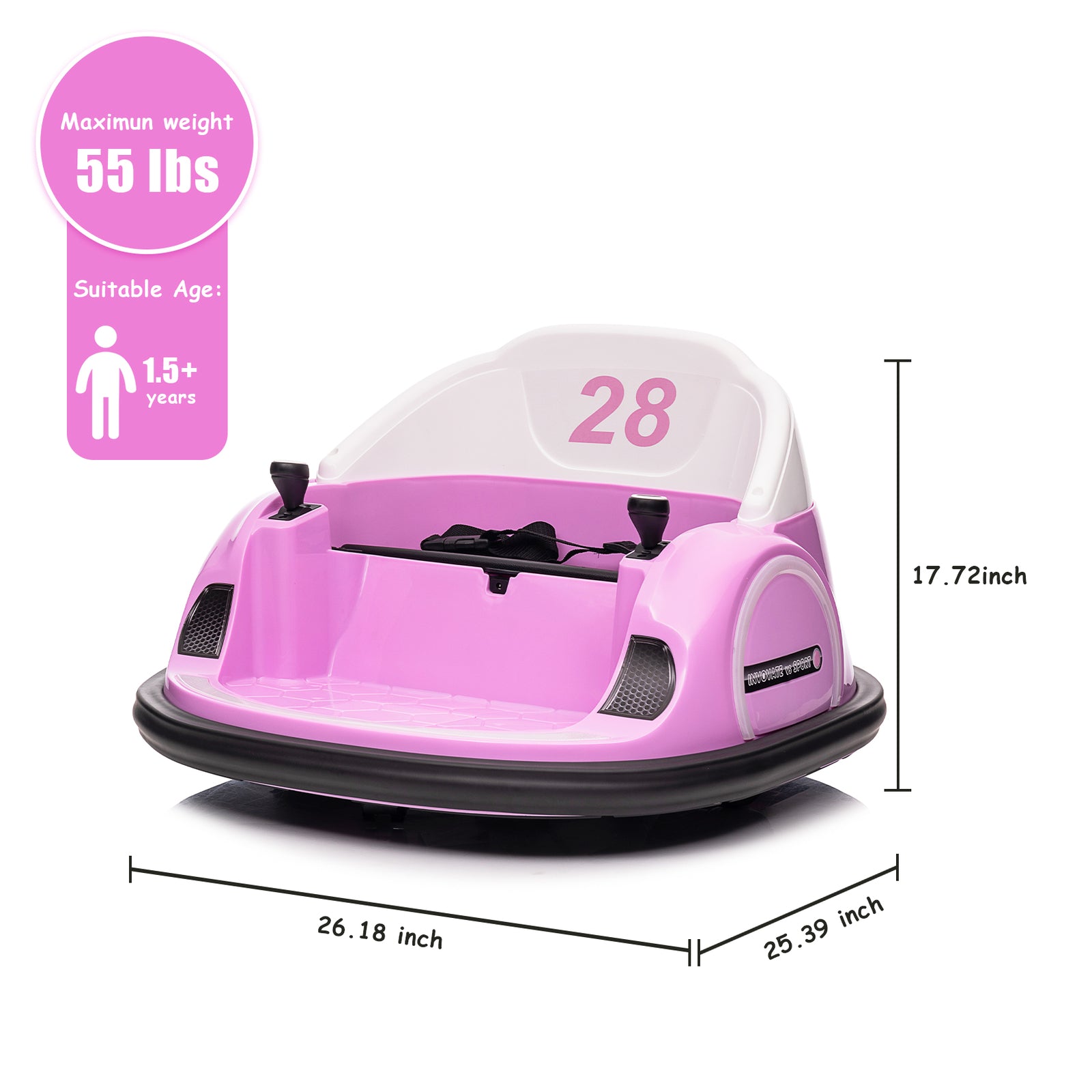 12V Kids Bumper Car with Remote Control, Battery Display, 360-Degree Spin, LED Lights, and Music Trend Times 7