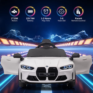 12V Licensed BMW M4 Kids Electric Ride-On Car with Suspension, 3 Speeds, Bluetooth, MP3, LED Lights, Remote Control Trend Times 5
