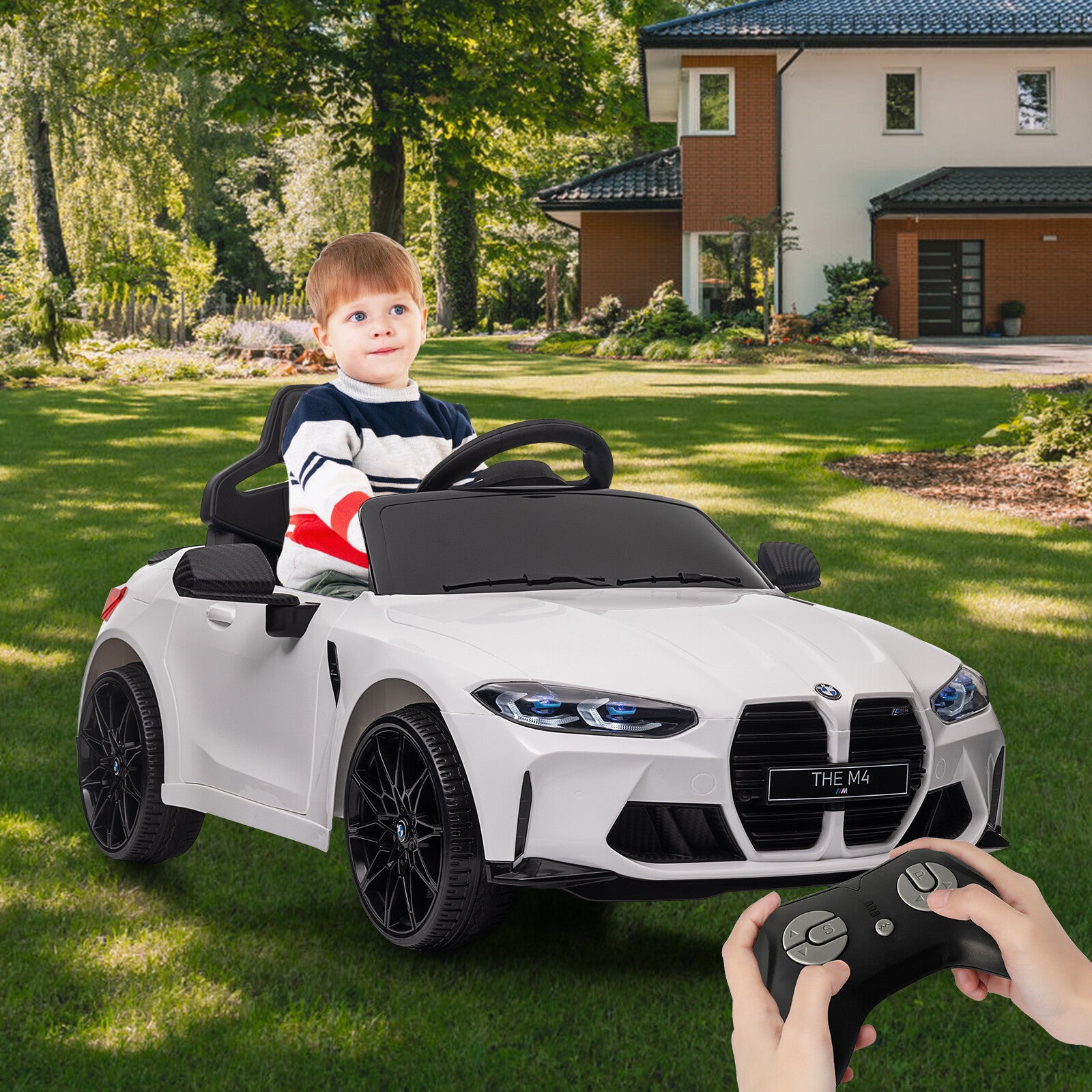 12V Licensed BMW M4 Kids Electric Ride-On Car with Suspension, 3 Speeds, Bluetooth, MP3, LED Lights, Remote Control Trend Times 6