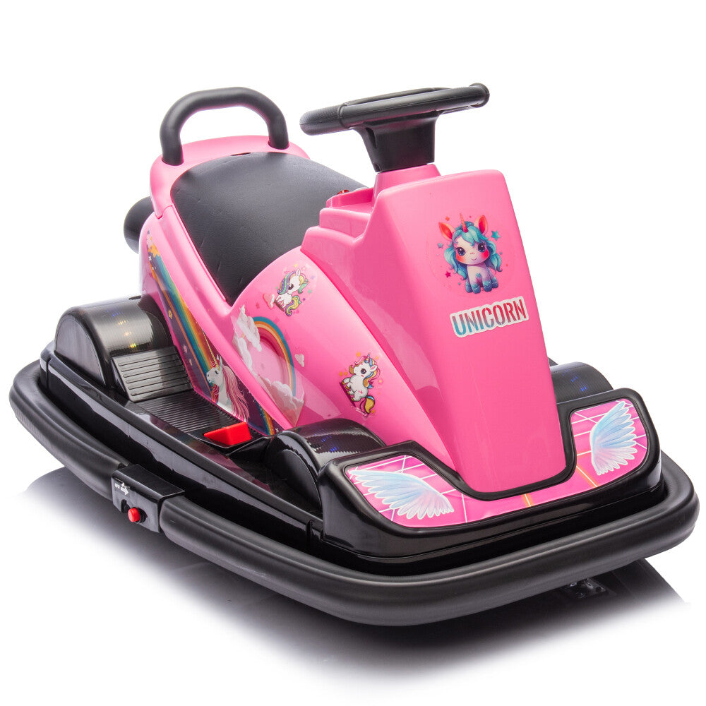12V Kids Motor Bumper Car with 360-Degree Rotation, Collision-Activated Sound and Light Effects Trend Times 4
