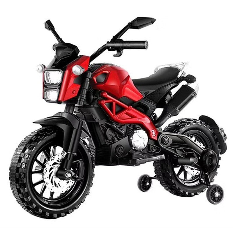 12V Red Ride-On Motorcycle with Training Wheels for Kids Ages 3-6, Speed 1.8-3.2 mph Trend Times 11