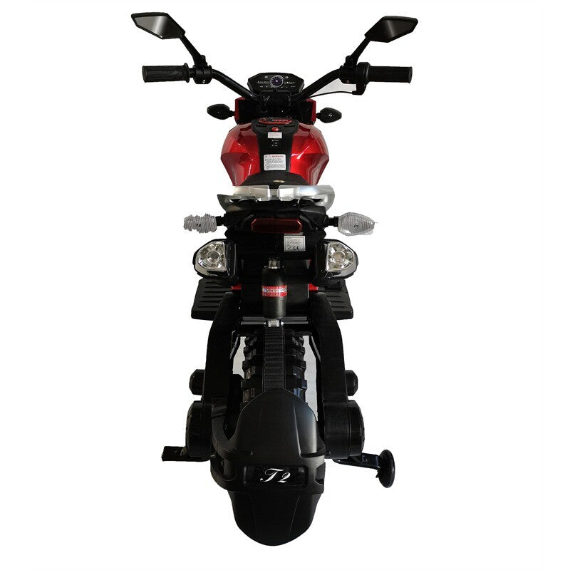 12V Red Ride-On Motorcycle with Training Wheels for Kids Ages 3-6, Speed 1.8-3.2 mph Trend Times 17