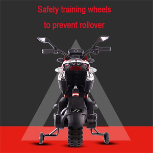 12V Red Ride-On Motorcycle with Training Wheels for Kids Ages 3-6, Speed 1.8-3.2 mph Trend Times 6