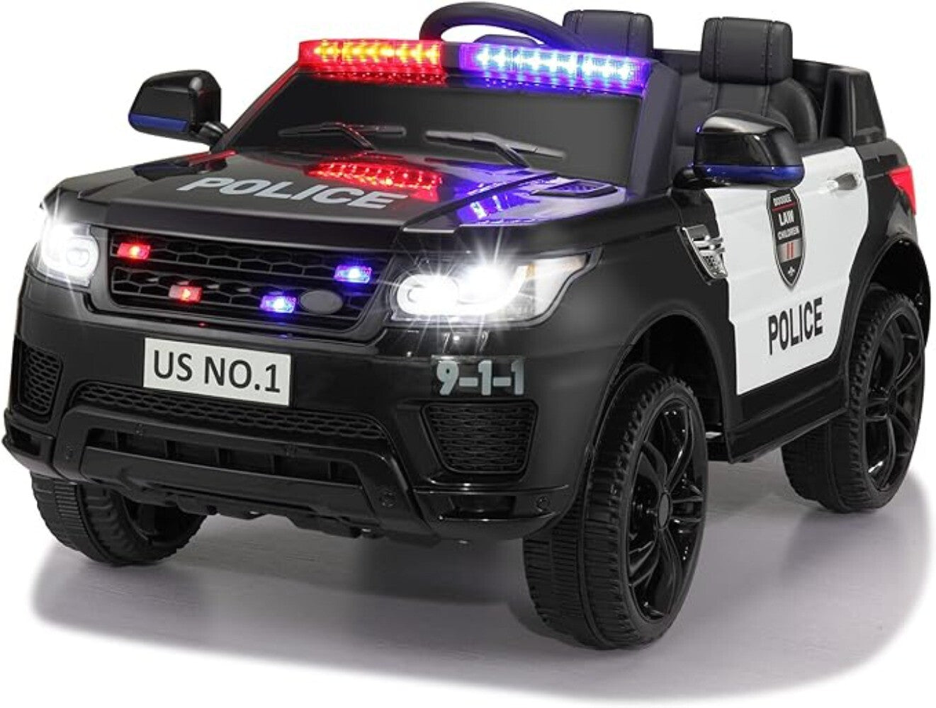 12V Electric Police Ride-On Car for Kids with Parental Remote Control and Battery Powered Trend Times 0