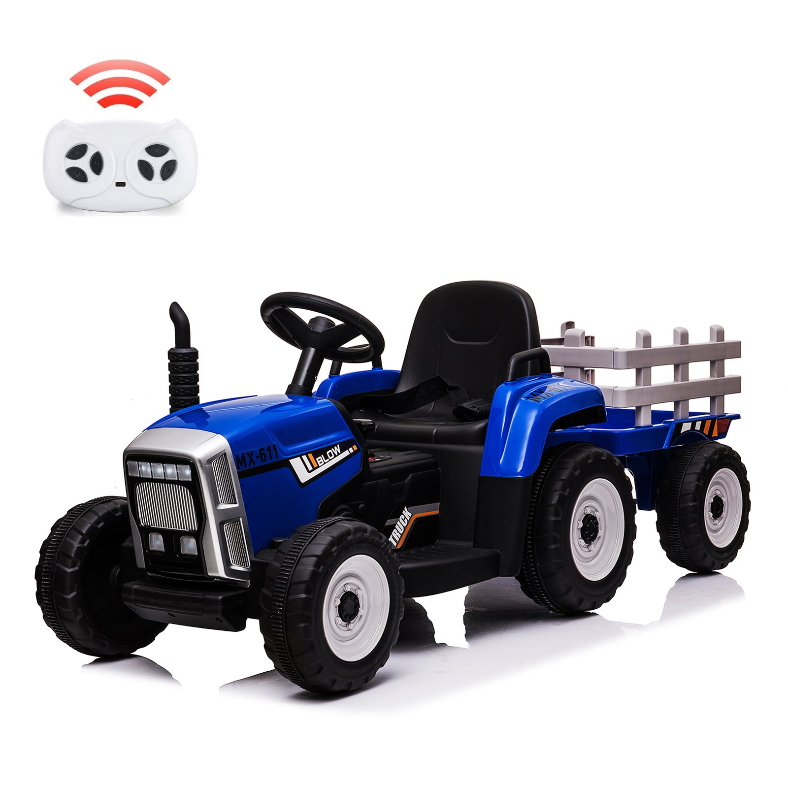 12V Electric Ride-On Tractor with Trailer and Remote Control for Kids Trend Times 11