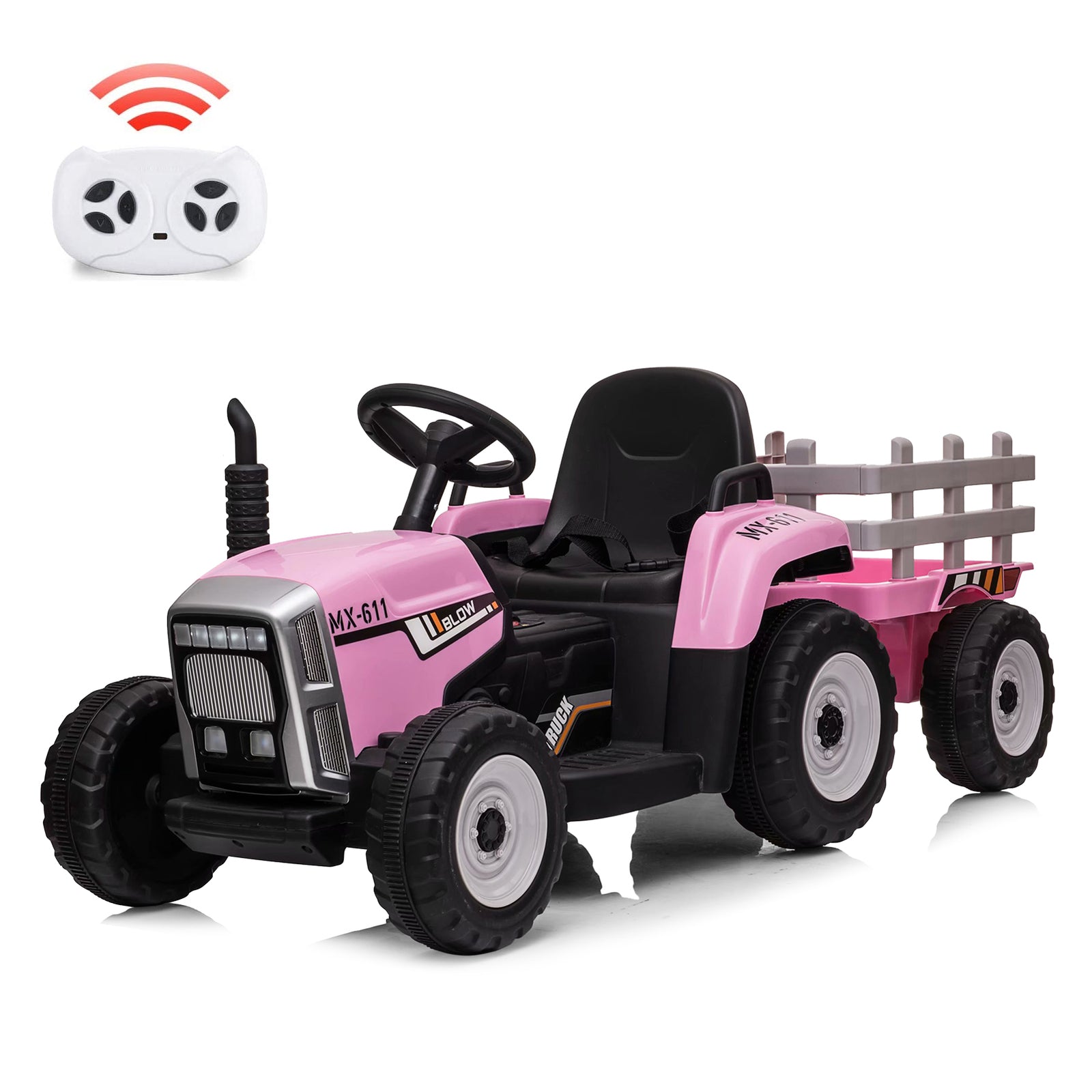12V Electric Ride-On Tractor with Trailer and Remote Control for Kids Trend Times 17