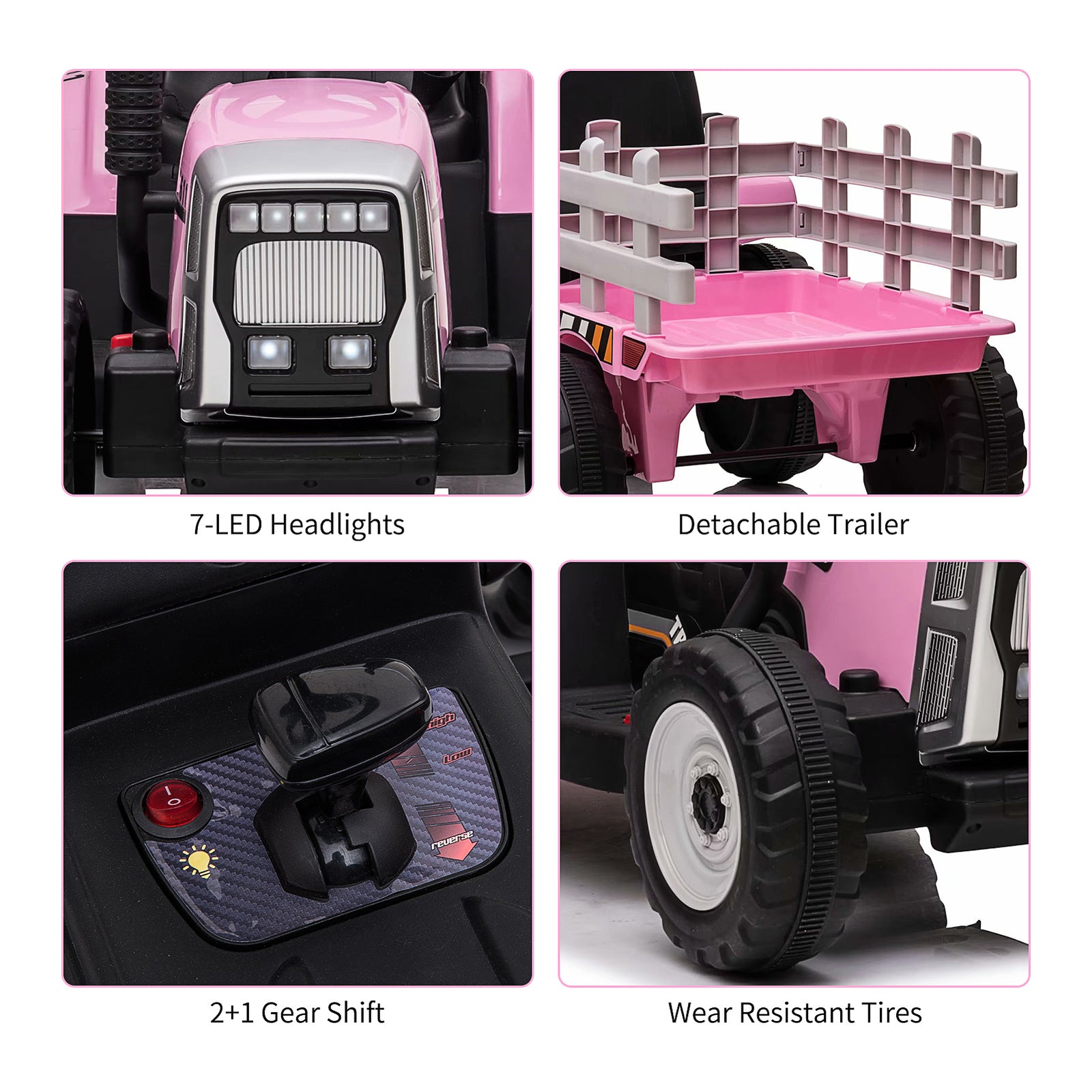 12V Electric Ride-On Tractor with Trailer and Remote Control for Kids Trend Times 21