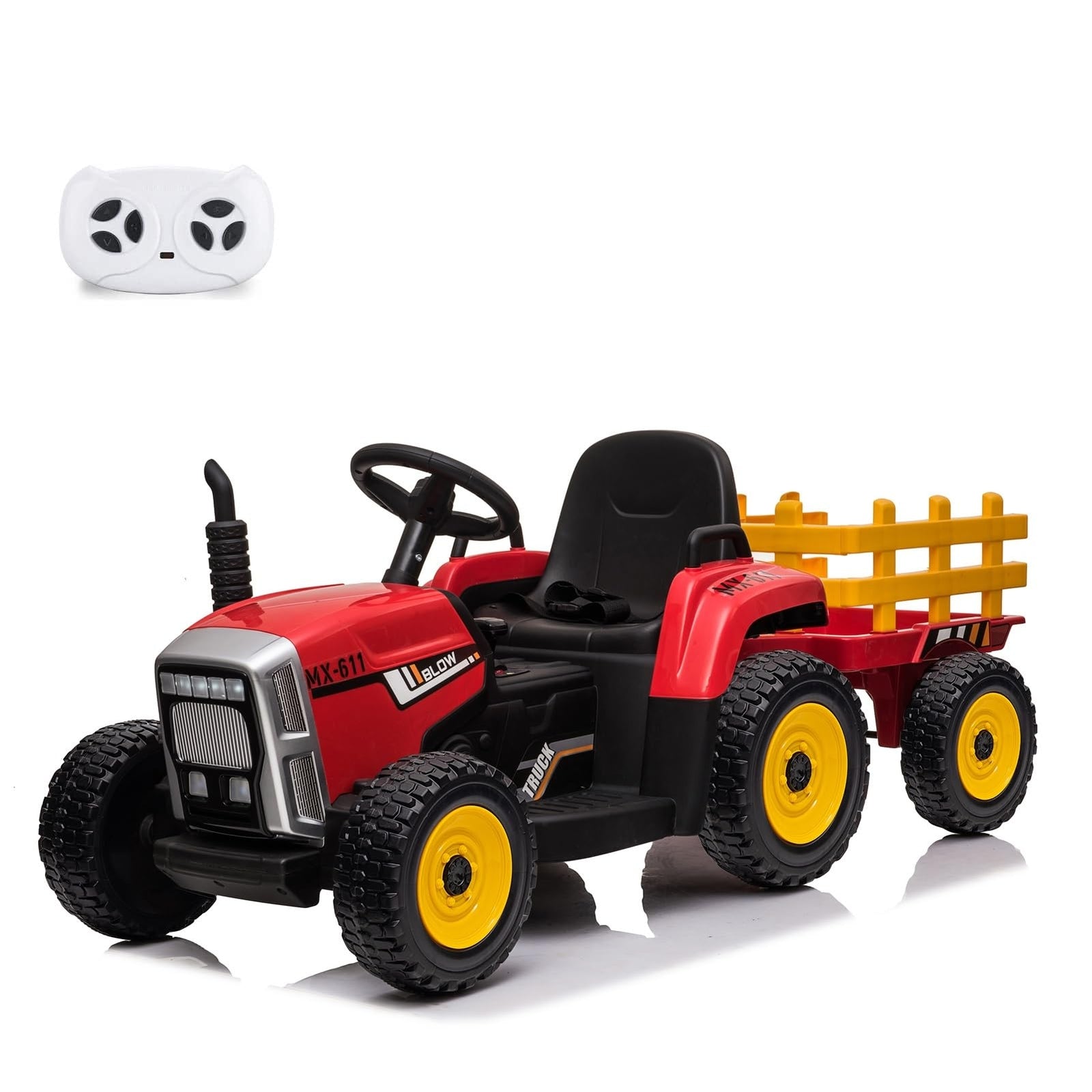 12V Electric Ride-On Tractor with Trailer and Remote Control for Kids Trend Times Variant 0