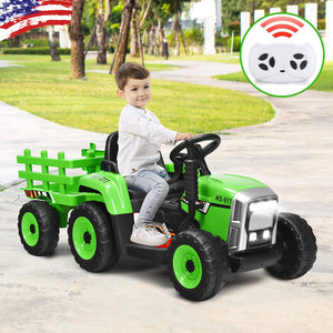 12V Electric Ride-On Tractor with Trailer Battery-Powered Kids Toy Car Gift for Christmas Trend Times Variant 0