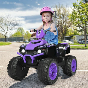 12V Kids 4-Wheeler ATV Ride-On Car with LED Lights and Music Purple Trend Times Variant 0