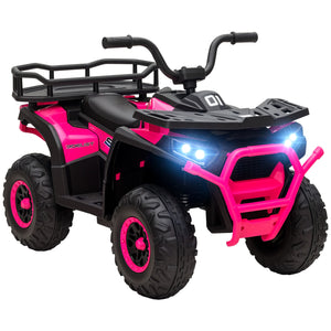 12V Kids 4-Wheeler ATV with Spring Suspension and Storage - Pink Trend Times 2
