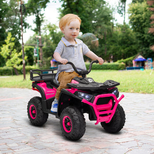 12V Kids 4-Wheeler ATV with Spring Suspension and Storage - Pink Trend Times 8