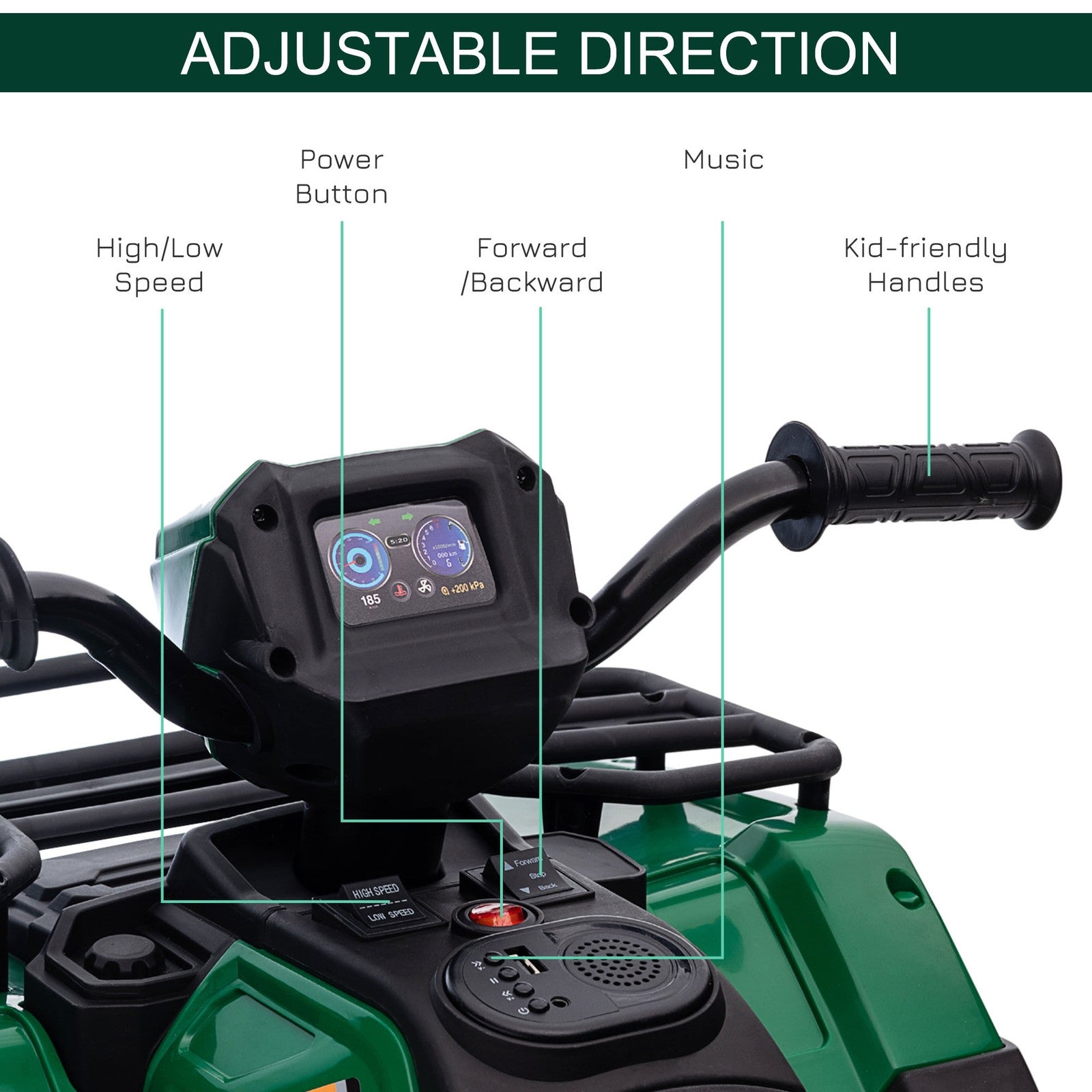 12V Battery Operated Kids 4-Wheeler ATV for Ages 3-5 Green Trend Times 5