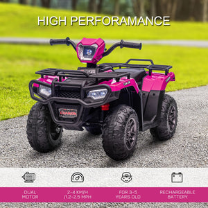 12V Battery-Powered Kids 4-Wheeler ATV for Ages 3-5 Pink Trend Times 4
