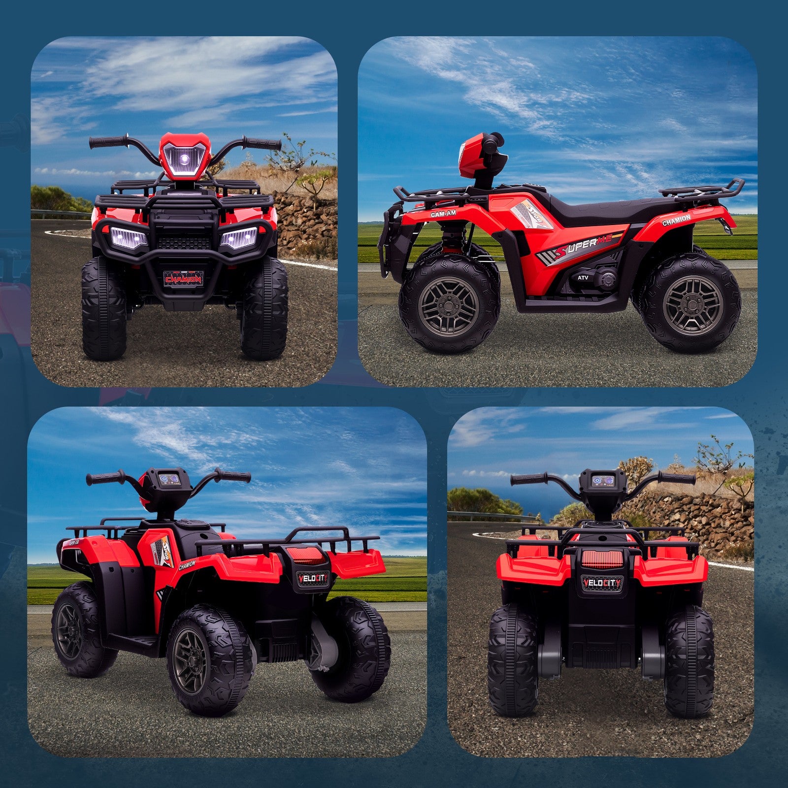 12V Battery Operated Kids 4-Wheeler ATV for Ages 3-5 Red Trend Times 10