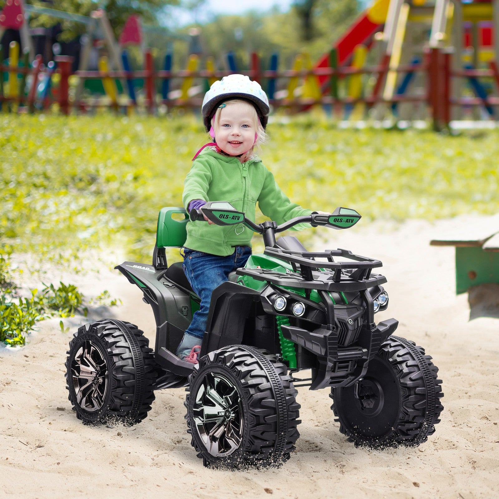12V Kids ATV Quad Toy Car with Music and Headlights Green Trend Times 0