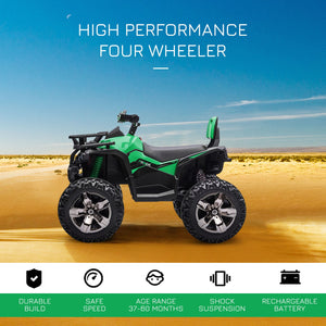 12V Kids ATV Quad Toy Car with Music and Headlights Green Trend Times 4