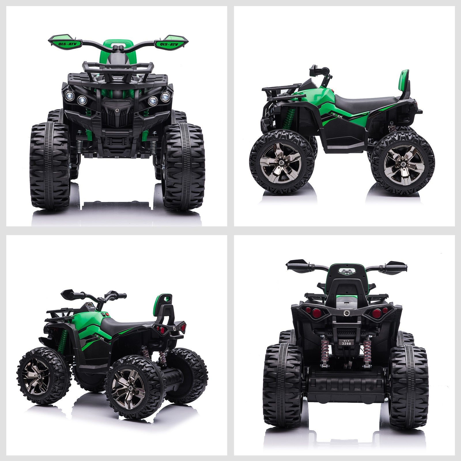 12V Kids ATV Quad Toy Car with Music and Headlights Green Trend Times 9
