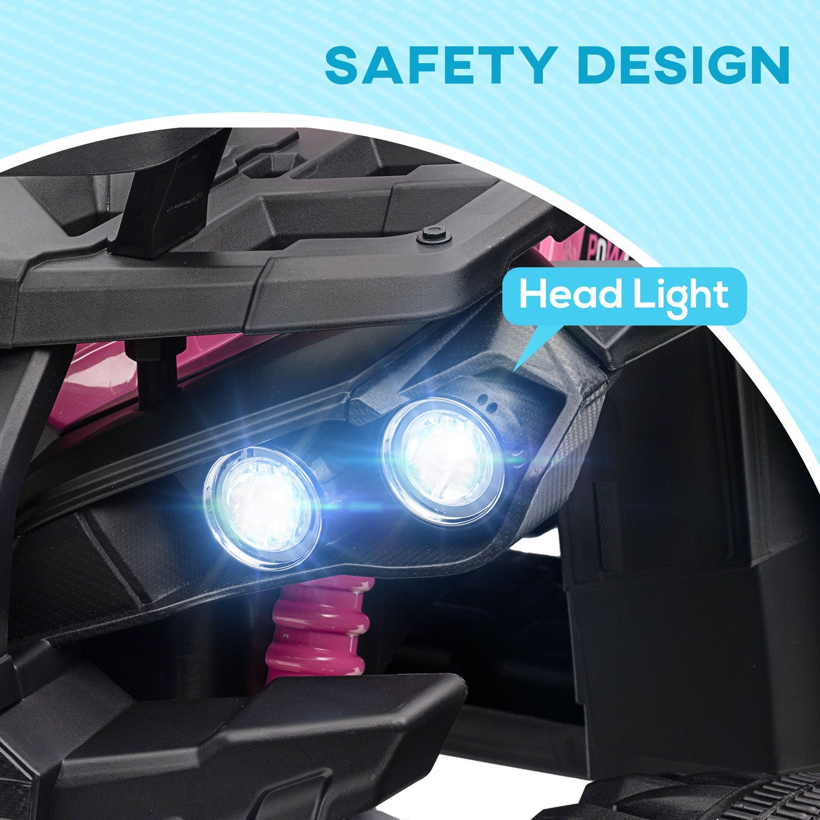 12V Kids Pink ATV Quad Toy Car with Music and Headlights Trend Times 6