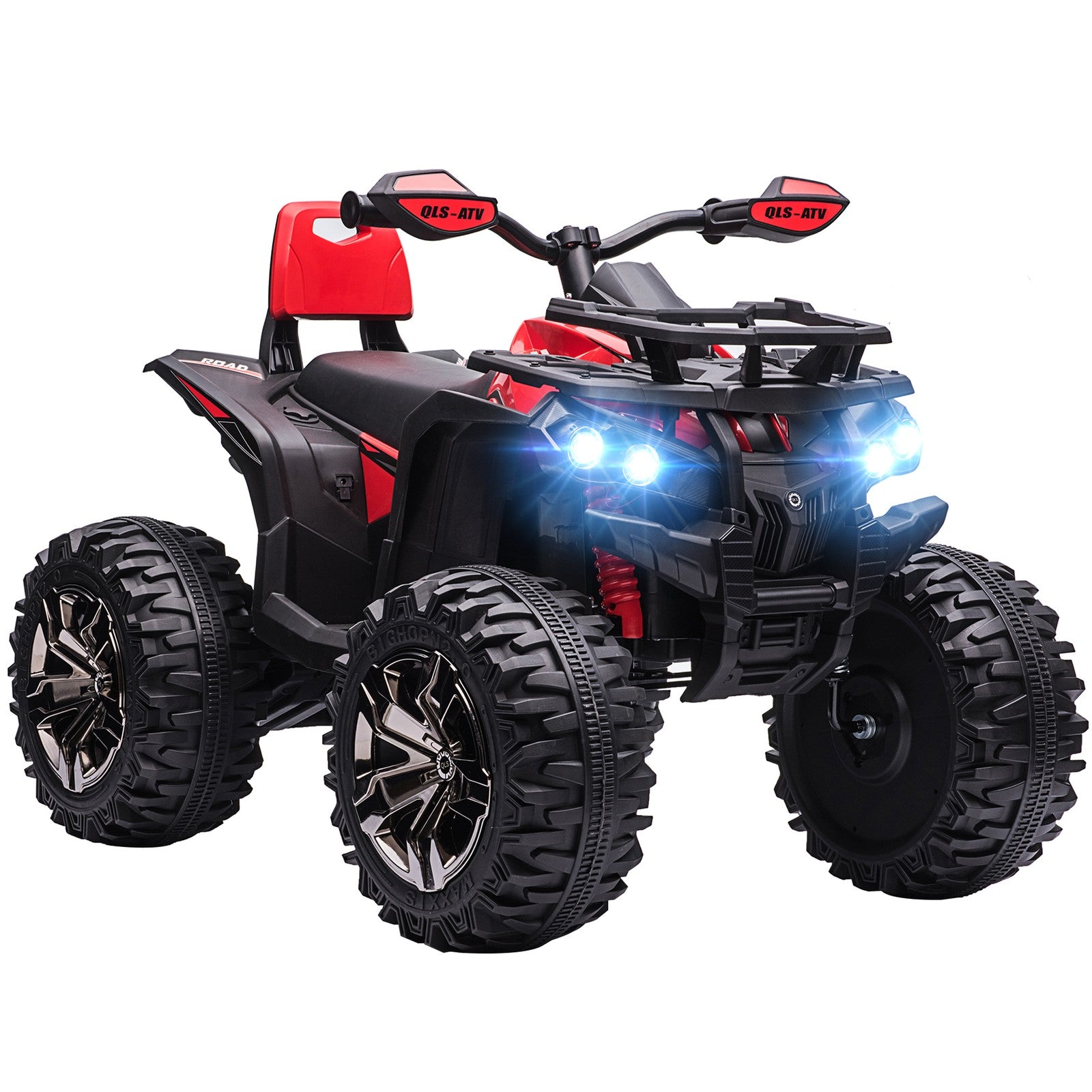 12V Kids Red ATV Quad Car Toy with Music and Headlights Trend Times 2