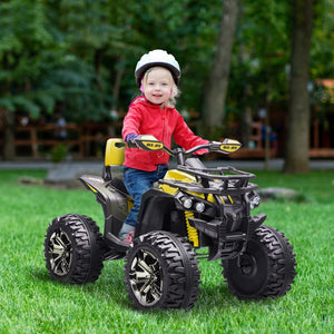 12V Kids Yellow ATV Quad Toy Car with Music and Headlights Trend Times 0