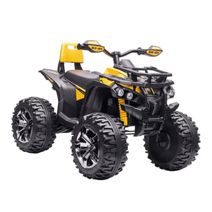 12V Kids Yellow ATV Quad Toy Car with Music and Headlights Trend Times 2