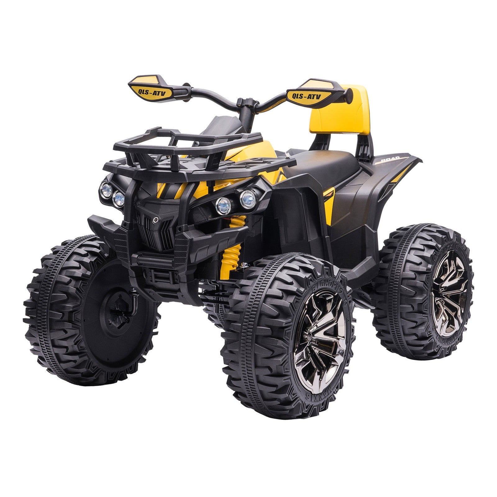 12V Kids Yellow ATV Quad Toy Car with Music and Headlights Trend Times 3