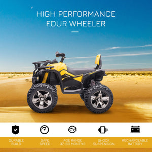 12V Kids Yellow ATV Quad Toy Car with Music and Headlights Trend Times 4