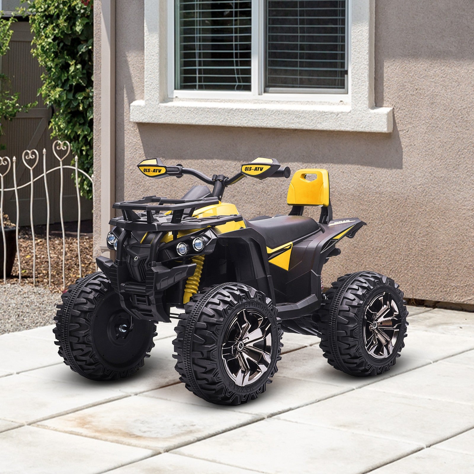 12V Kids Yellow ATV Quad Toy Car with Music and Headlights Trend Times 8