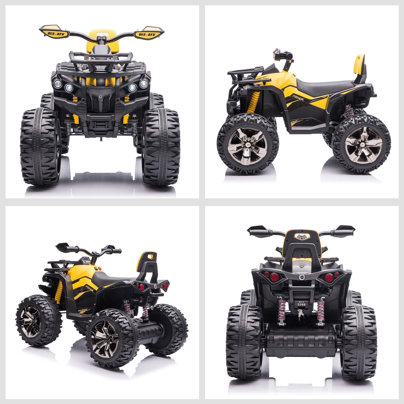 12V Kids Yellow ATV Quad Toy Car with Music and Headlights Trend Times 9