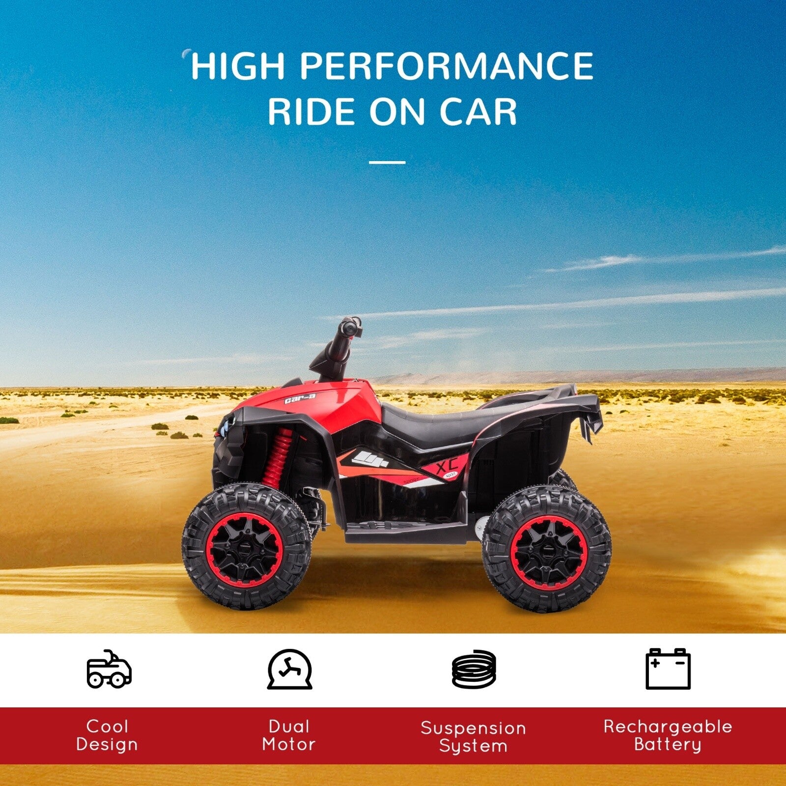 12V Kids Four Wheeler ATV Quad Car with Forward and Reverse Function Trend Times 3