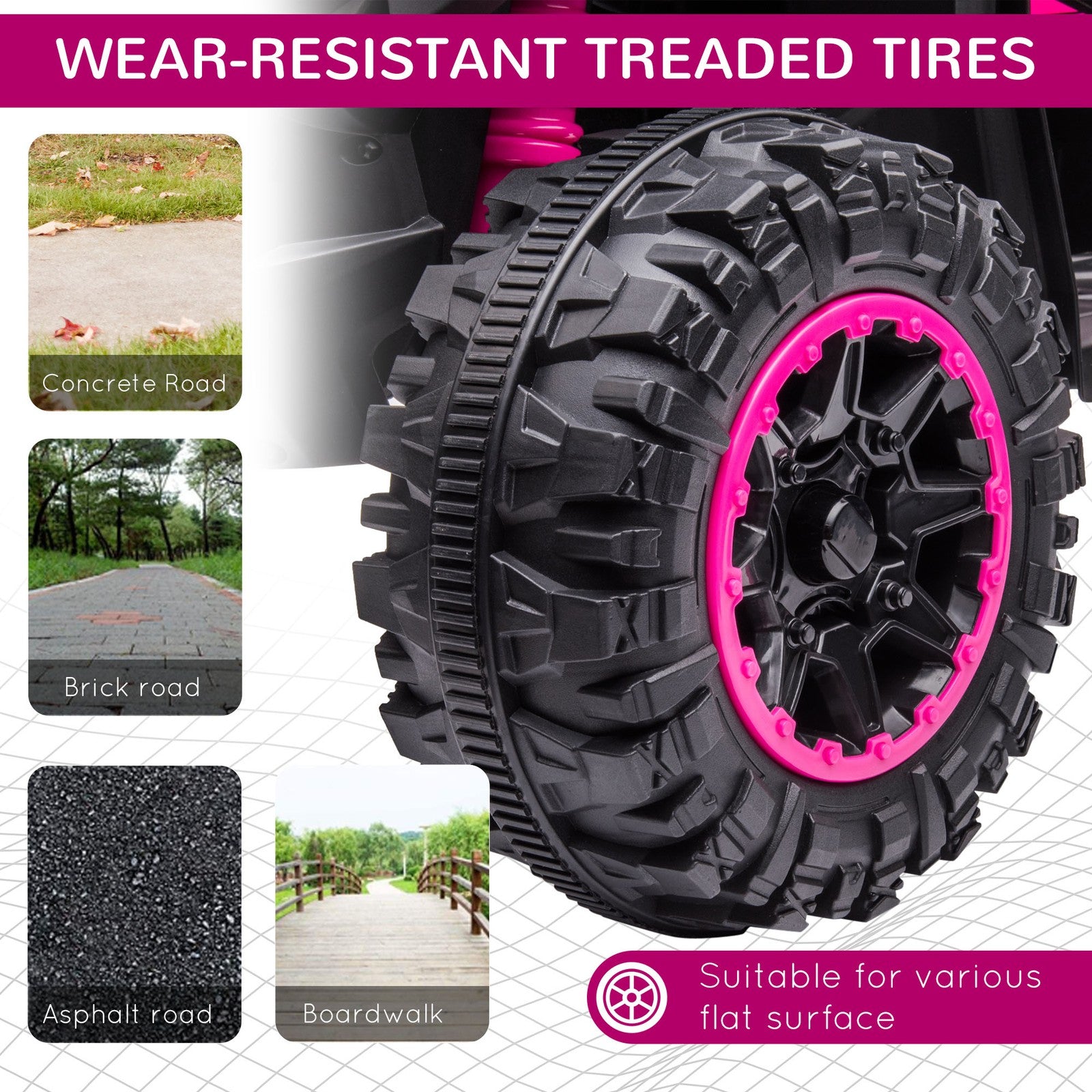 12V Kids Pink ATV Quad Car with Forward and Reverse Drive Trend Times 5