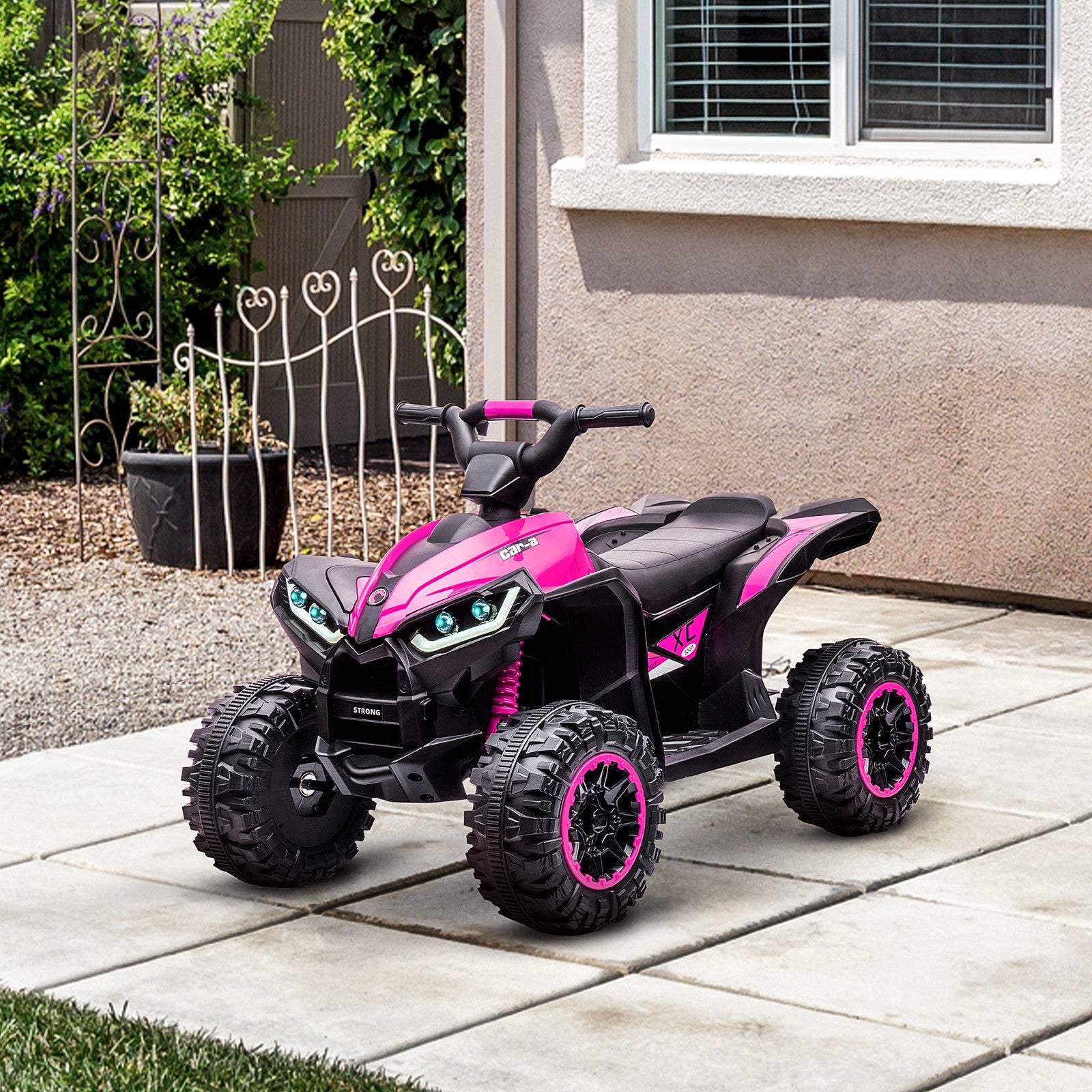 12V Kids Pink ATV Quad Car with Forward and Reverse Drive Trend Times 8