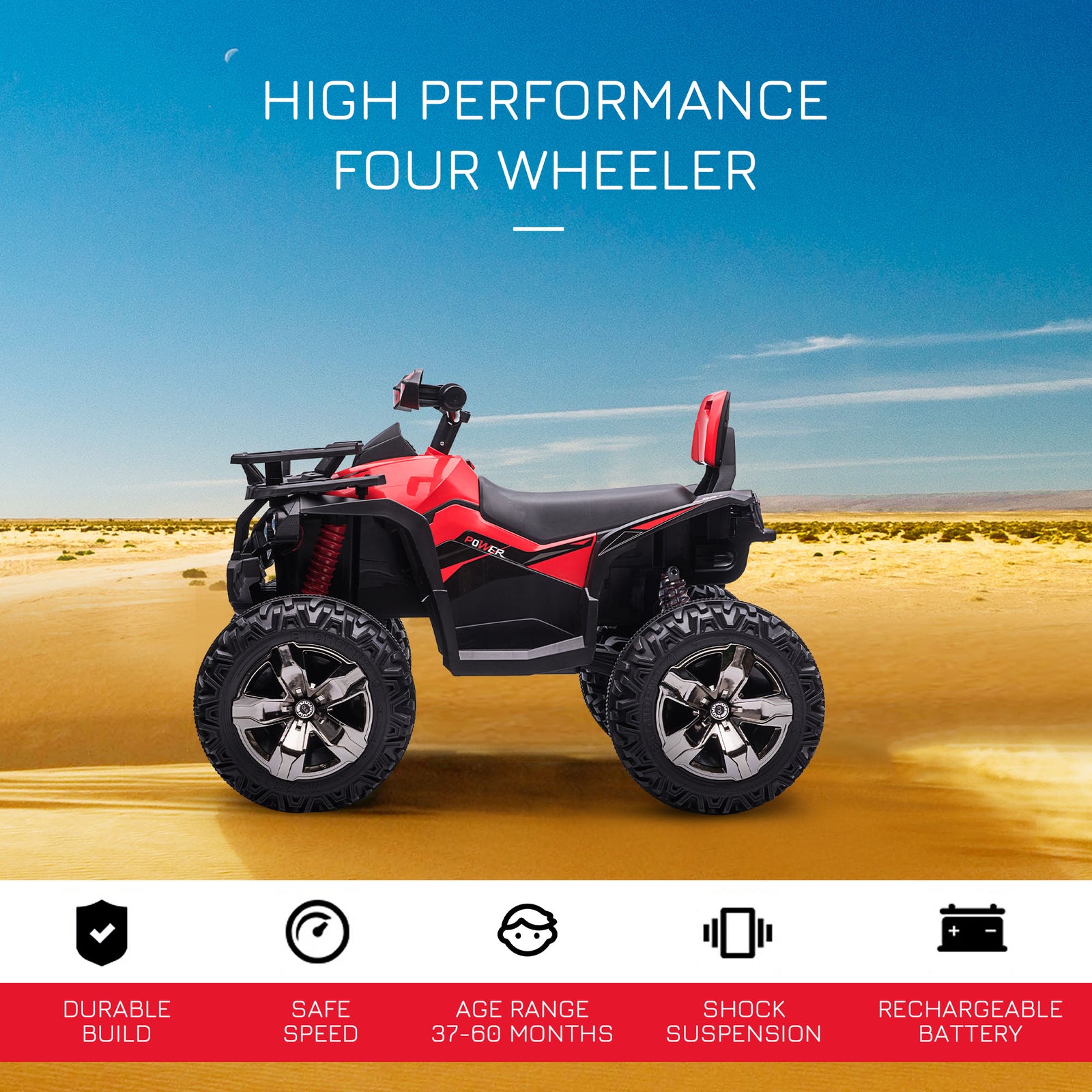 12V Electric Kids ATV Ride-On Car with Music and Realistic Headlights Trend Times 3