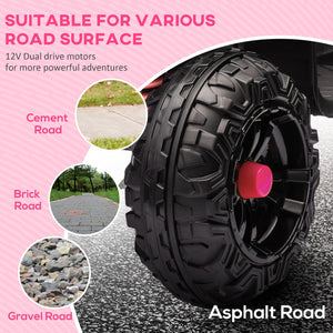 12V Kids ATV with Spring Suspension and Forward & Reverse Drive Pink Trend Times 6