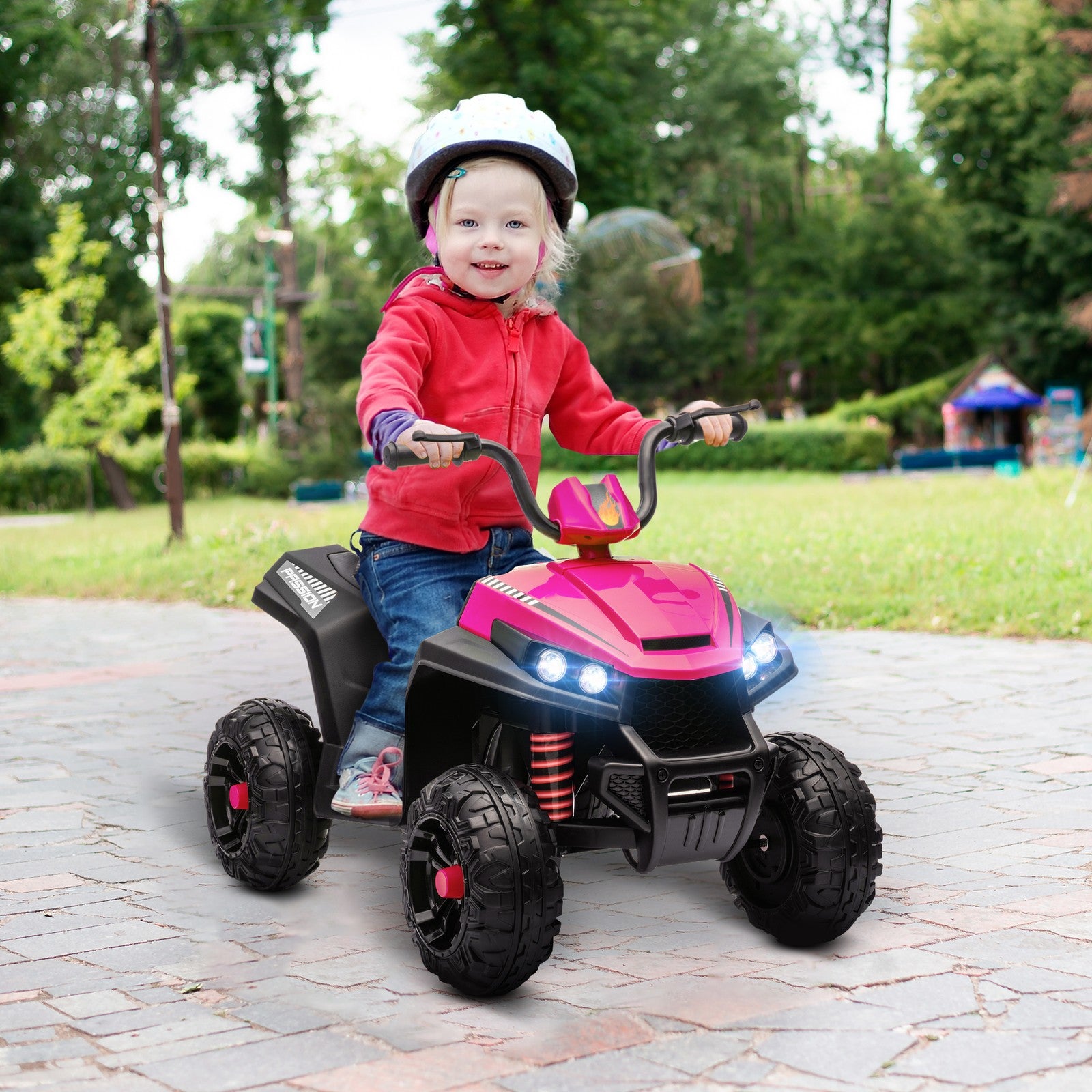 12V Kids ATV with Spring Suspension and Forward & Reverse Drive Pink Trend Times 8