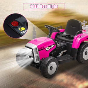 12V Battery-Powered Electric Kids Tractor with Trailer Toddler Ride-On Car and Remote Control Trend Times 5
