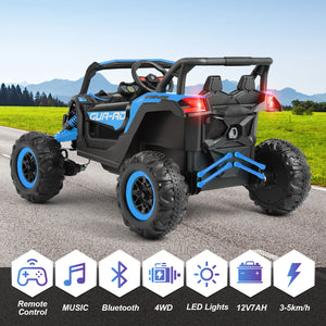 12V Blue Kids Electric Off-Road Ride-On UTV Vehicle with Music, LED Lights, and Remote Control Trend Times 4
