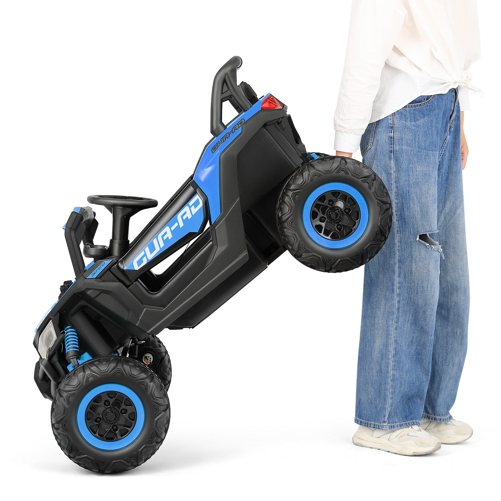 12V Blue Kids Electric Off-Road Ride-On UTV Vehicle with Music, LED Lights, and Remote Control Trend Times 9