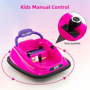 12V Electric Kids Bumper Car Ride-On Toy with 360 Spin and Remote Control Pink Toddler Vehicle Trend Times 3