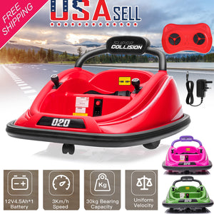 12V Kids Bumper Car for Twins with Motor, Parent Remote Control, Lights, and 360° Rotation Trend Times 1