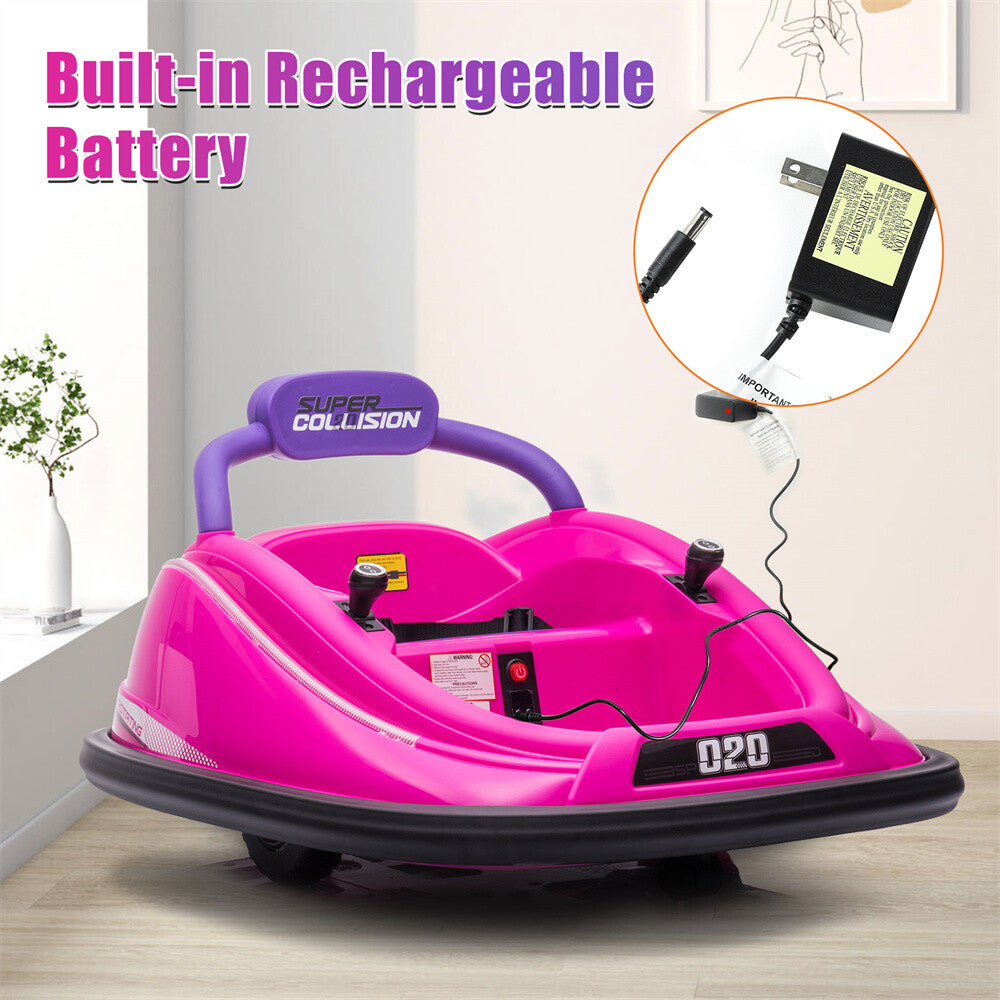 12V Kids Bumper Car for Twins with Motor, Parent Remote Control, Lights, and 360° Rotation Trend Times 12