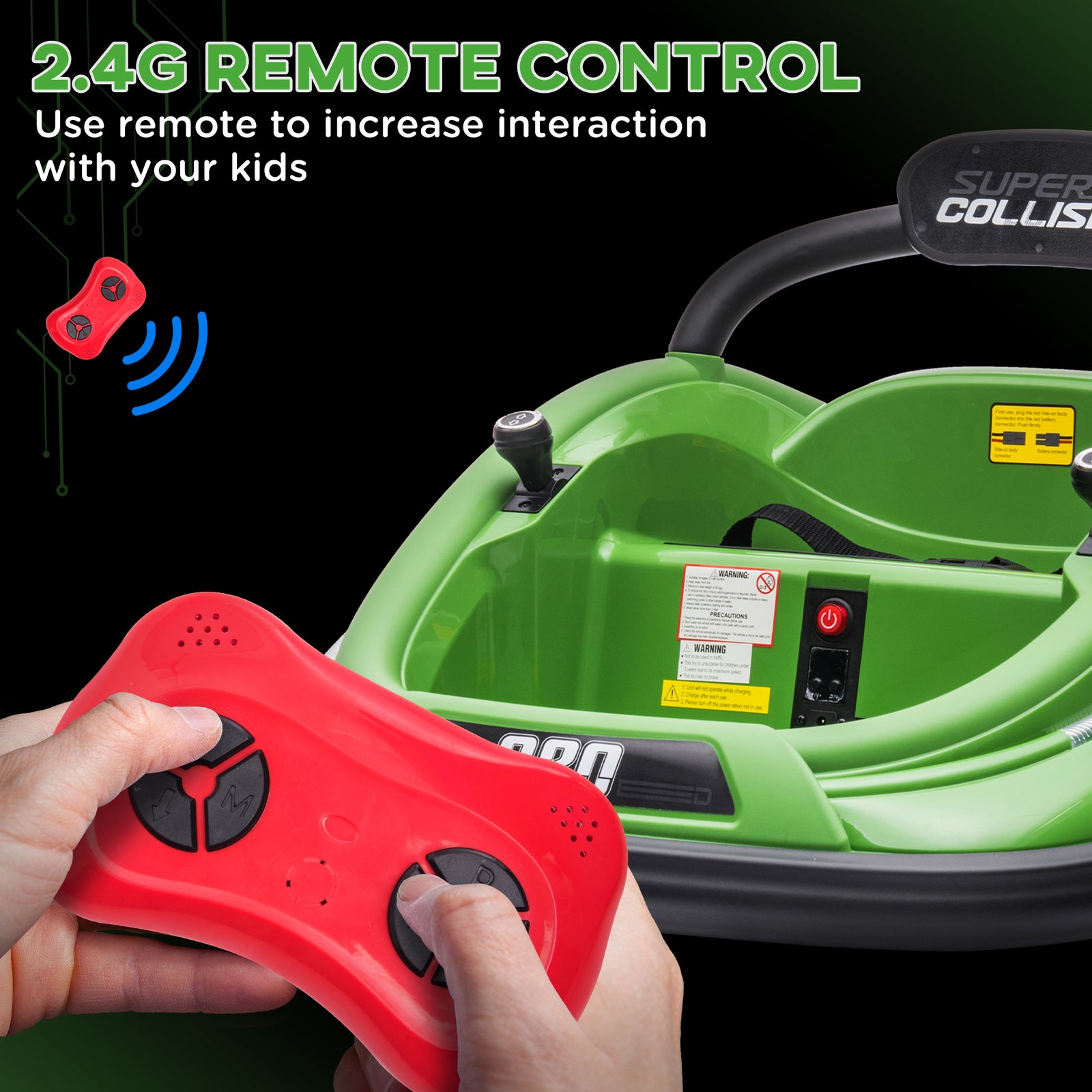 12V Kids Twin Bumper Car with Remote Control and 360° Rotation Ride-On Toy Motor Trend Times 5