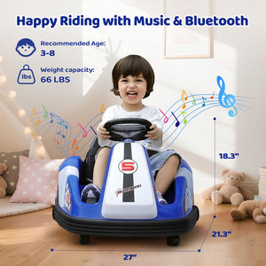 12V Kids Bumper Car with Large Wheels, 2.2 MPH Max Speed, Toddler Ride-On Car with Remote Control Trend Times 5